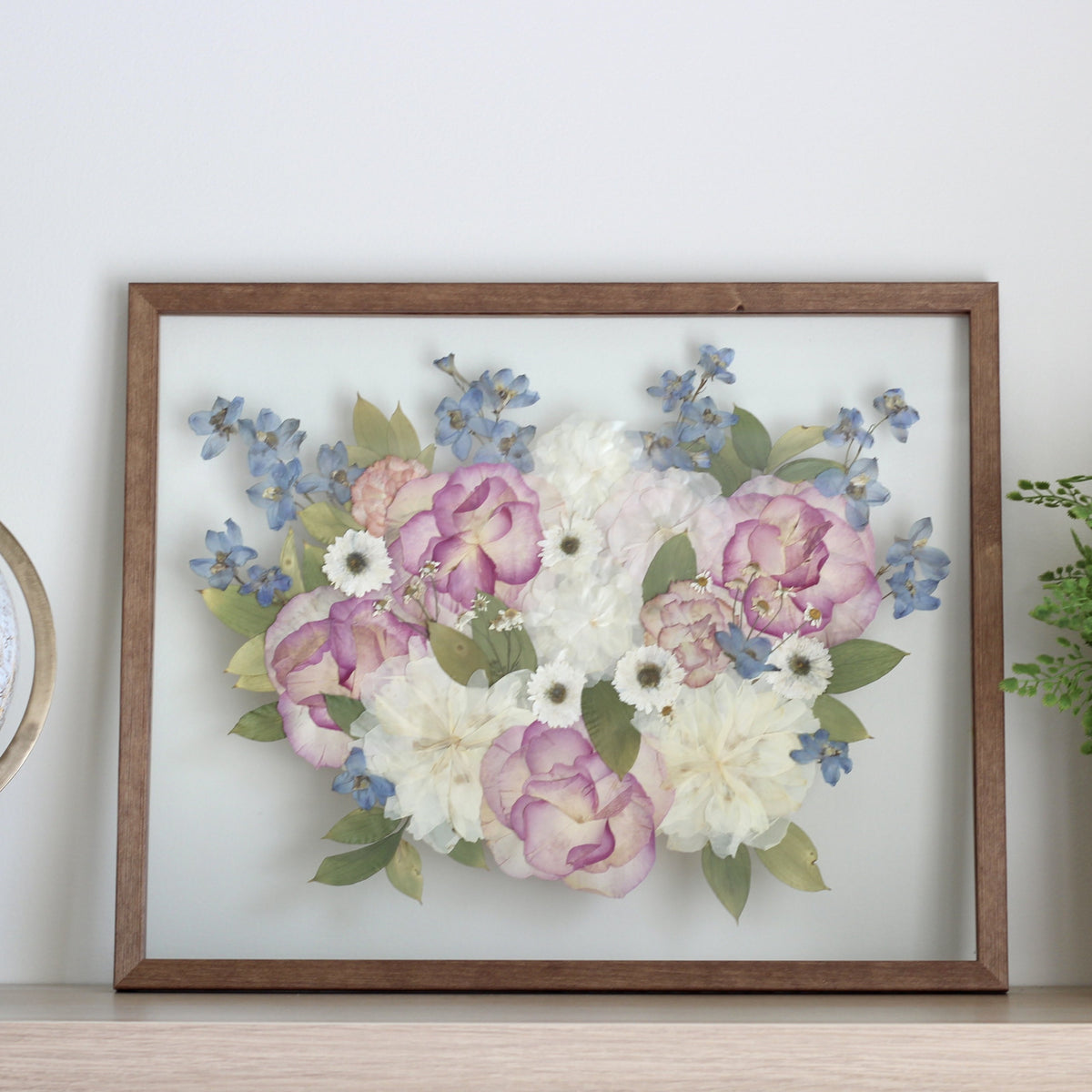 Custom Pressed Wedding Bouquet 16x20 – Arcadia Creation